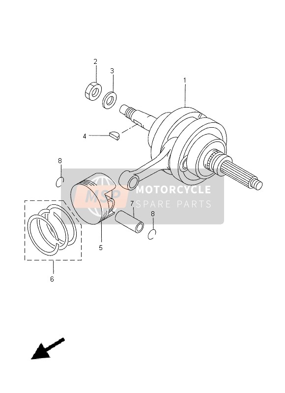 Yamaha YP250RA 2015 Cigüeñal & Pistón para un 2015 Yamaha YP250RA